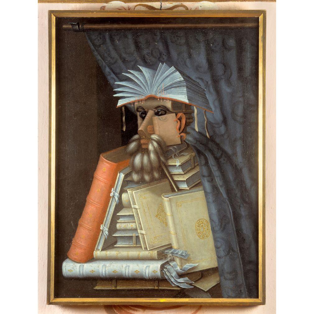 Librarian Man Made Out of Books Portrait of Wolfgang Lazius by Arcimboldo 4.75H - Museumize.com