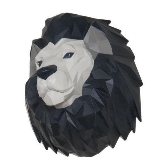 Lion Head Animal Wall Hanging with Origami Planes 14H - Museumize.com