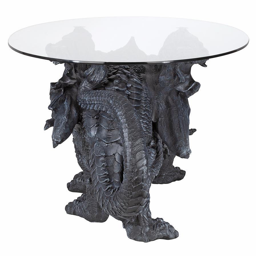 Coffee Table - Warwickshire Fierce Winged Dragon Medieval Beast 18H x 39W - Museumize.com