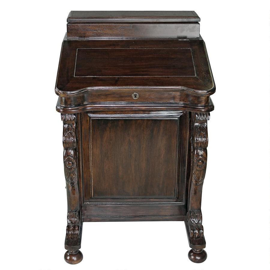 Desk Ship Captain Davenport Hinged Lid Four Drawers 33H - Museumize.com