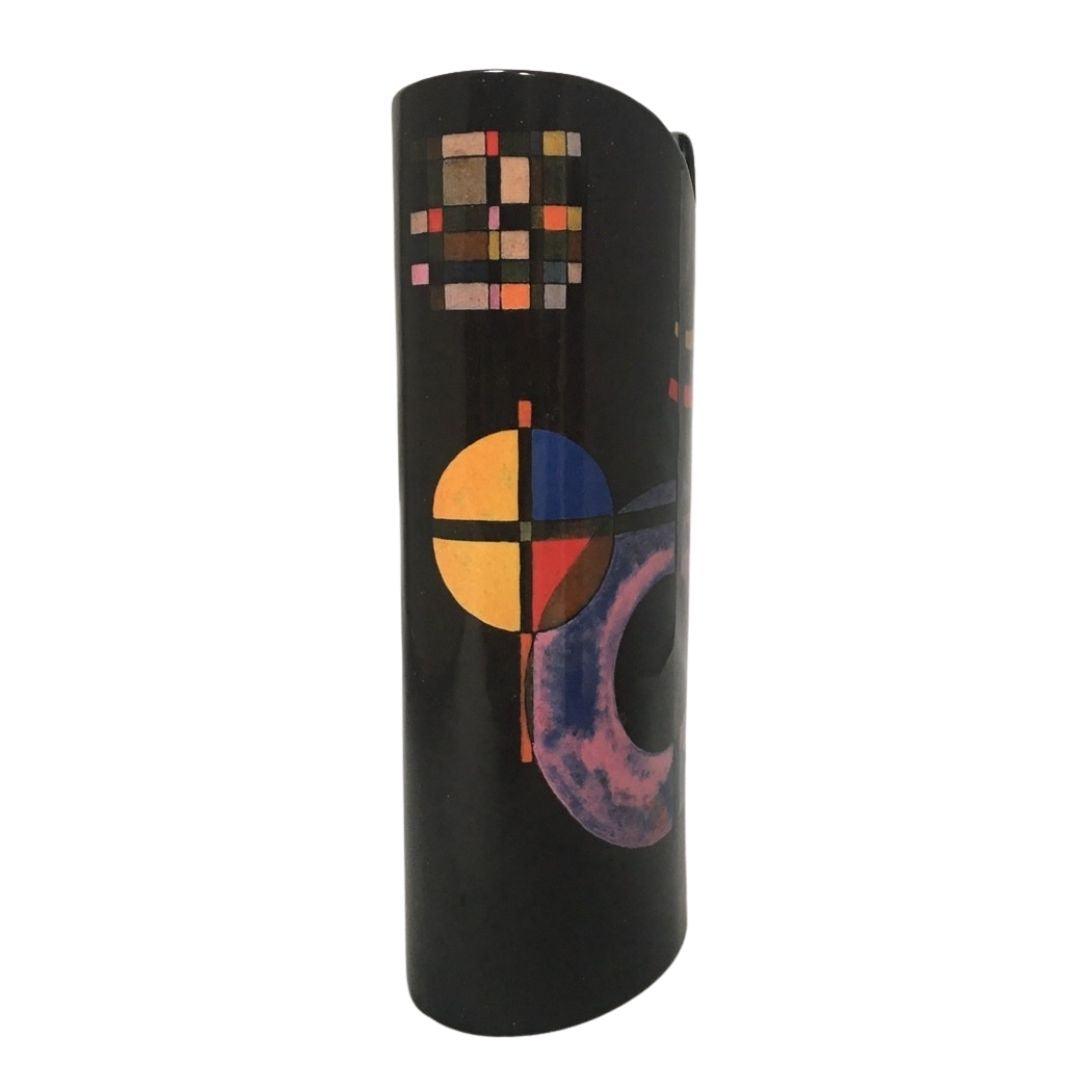 Kandinsky Counter Gravitation Abstract Geometric Black Museum Art Ceramic Flower Vase 9.5H - Museumize.com