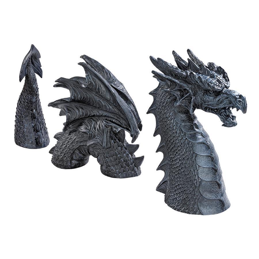 Dragon Of Falkenberg Castle Moat Garden Statue 14.5H x 28W - Museumize.com