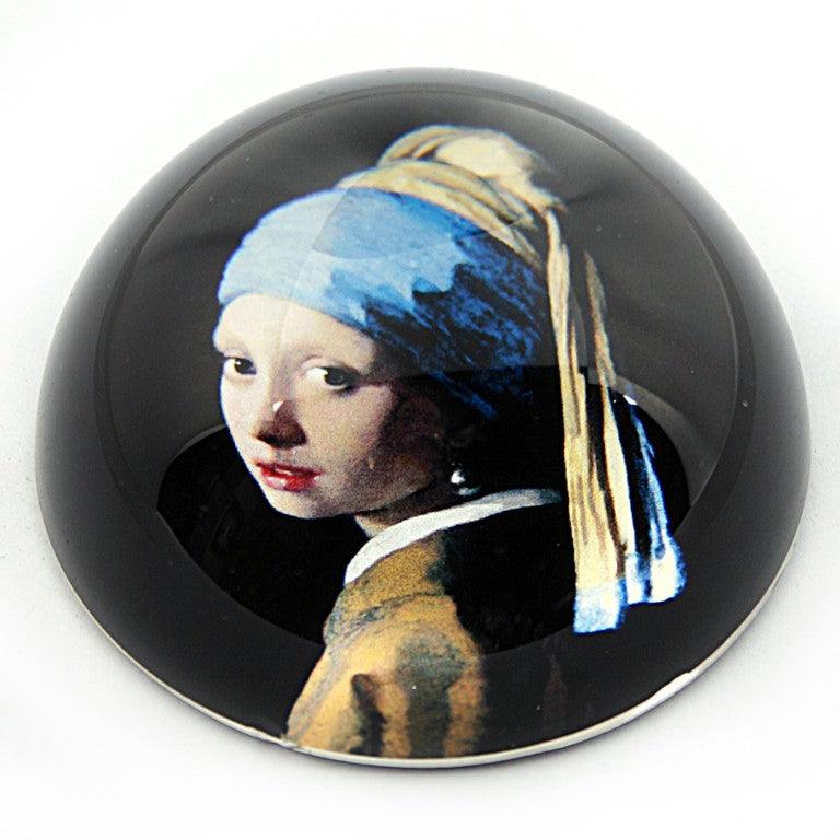 Girl with Pearl Earring Glass Desktop Paperweight by Vermeer 3W - Museumize.com