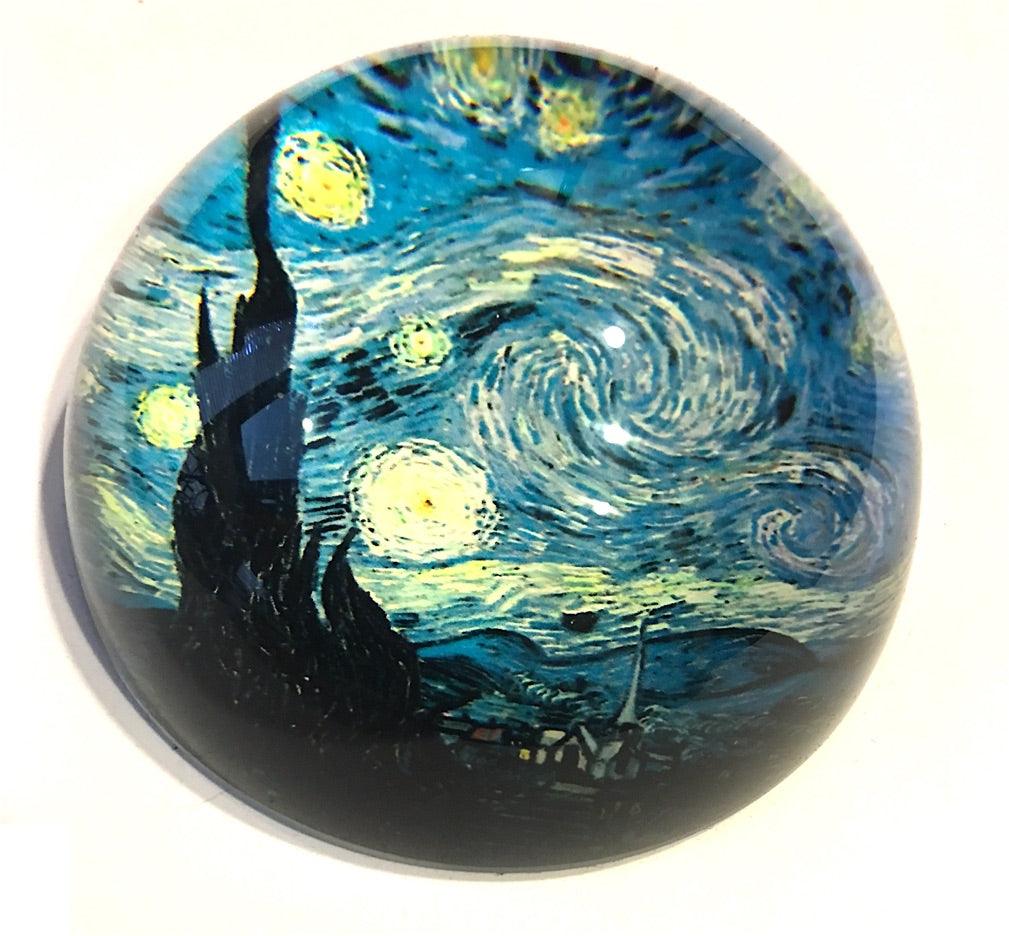 Starry Night Glass Dome Desktop Paperweight by Van Gogh 3W - Museumize.com