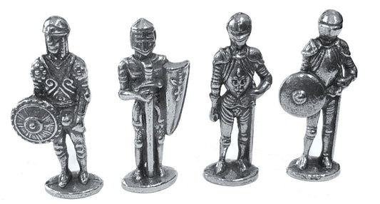 Knights in Armor Medieval Miniature Figurines Role Playing Pack of 4 1.5H