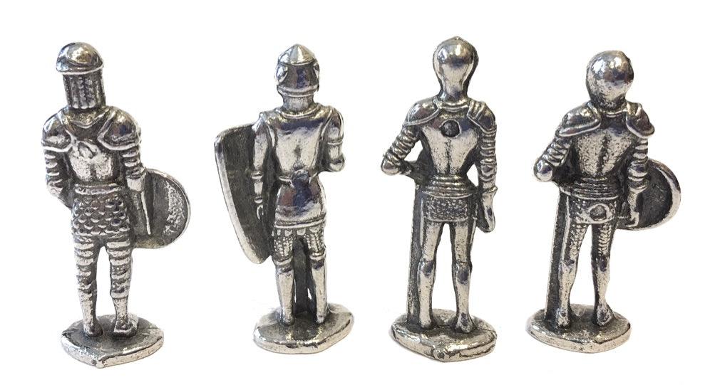 Knights in Armor Medieval Miniature Figurines Role Playing Pack of 4 1.5H - Museumize.com