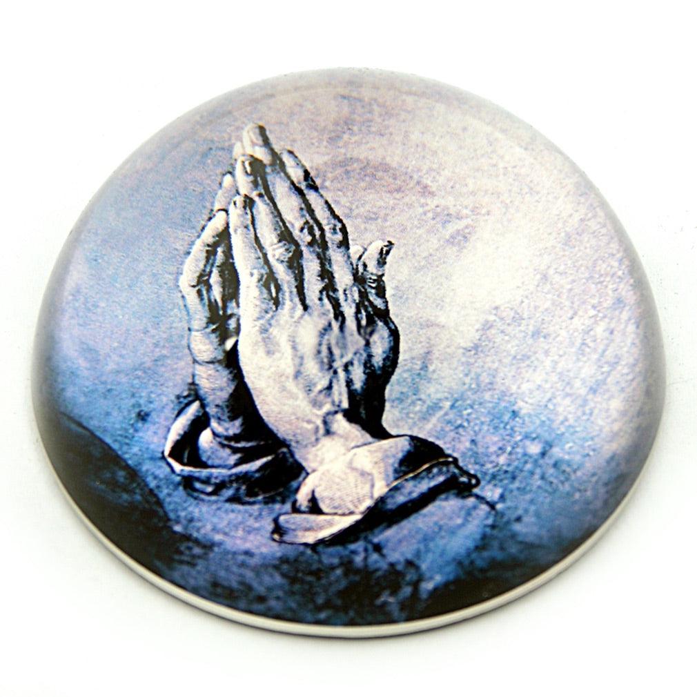 Glass Paperweight with Praying Hands Design, 3-Inch by Albrecht Dürer - Museumize.com