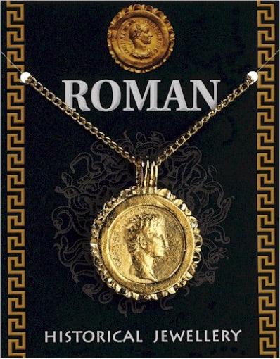 Caesar Roman Emperor Portrait Historical Costume Coin Gold Plate Necklace 20L - Museumize.com