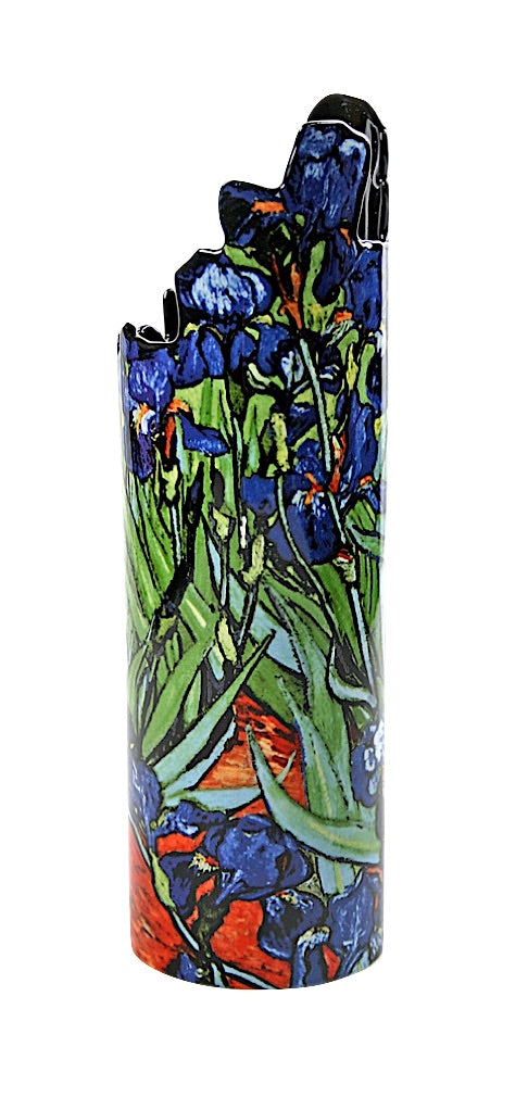 Irises Flower Ceramic Vase by Van Gogh 10H