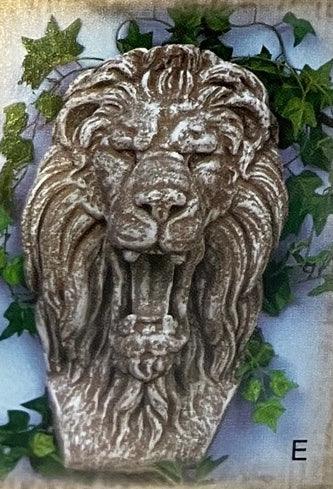 Roaring Lion Fountain Garden Wall Fountain Piped Italian Classical Style Cement 16 in H x 11 in W - Museumize.com