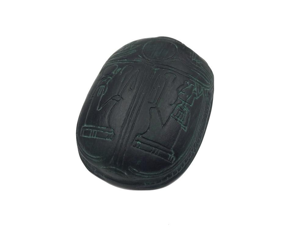 Scarab Egyptian Amulet with Osiris and Wedjat Figurine 3.2L - Museumize.com