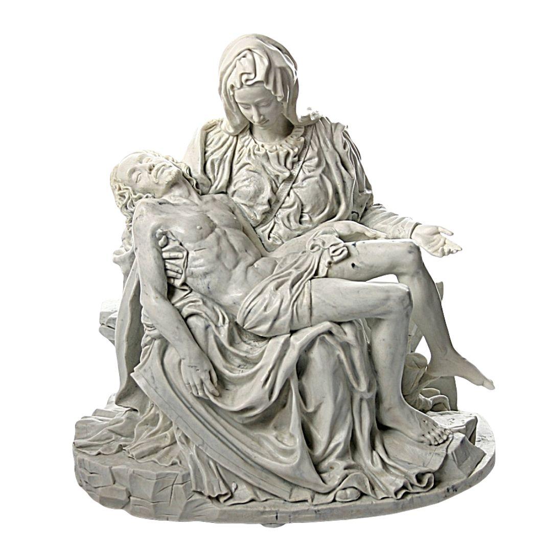 Mother and Son Sculpture, Lamentation Design, Vatican Style, 8.75-Inch Decorative Figure by Michelangelo - Museumize.com