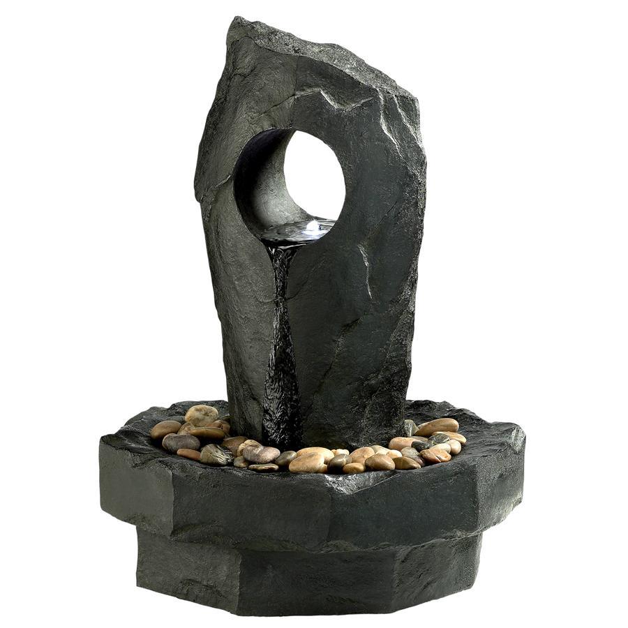 Gropius Infinity Slab Rock with Circle Bubbling Garden Fountain 28H - Museumize.com