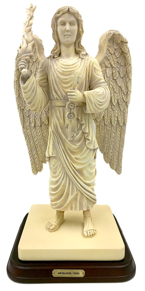 Guardian Angel Statue, Antique Finish, Large 13-Inch Decorative Figure