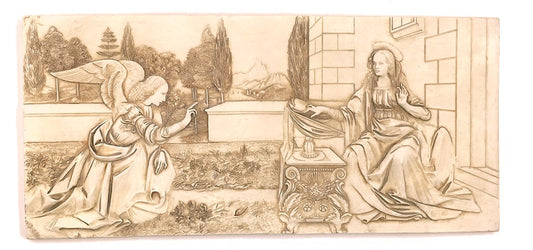 Museumize:Archangel Gabriel and the Annunciation Relief by Da Vinci 15.5W, Assorted Colors,Stone Finish