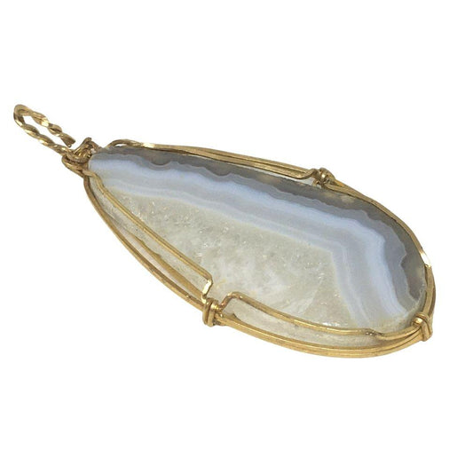 Boheme Grey Stone Pendant Handmade Jewelry Making Boho 2.9L attic - Museumize.com