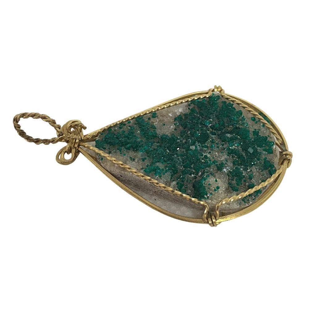 Boheme Green Stone Pendant Handmade Jewelry Making Boho 2.25L attic - Museumize.com