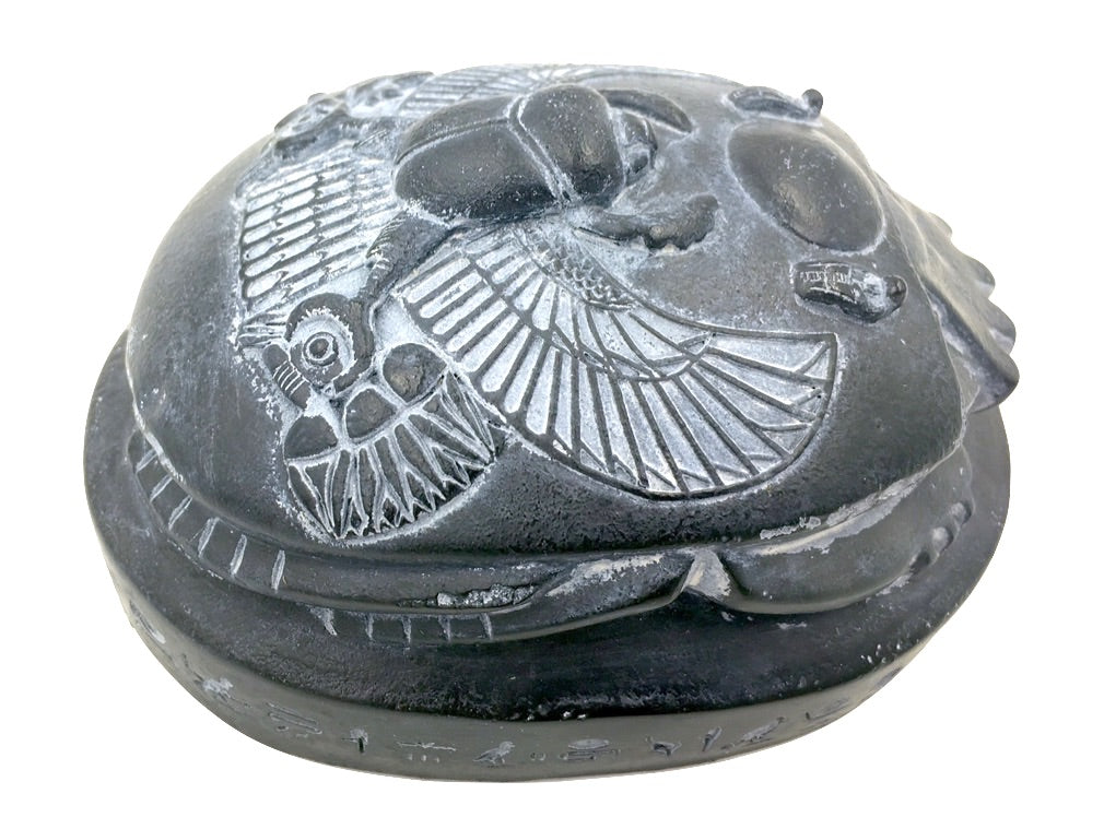 Egyptian Scarab Beetle Rising Sun Home School Hieroglyphs Paperweight 1.2 lbs