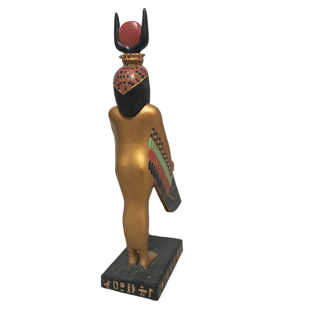 Isis Egyptian Mother Goddess Protection Pose Golden Statue, Assorted Sizes