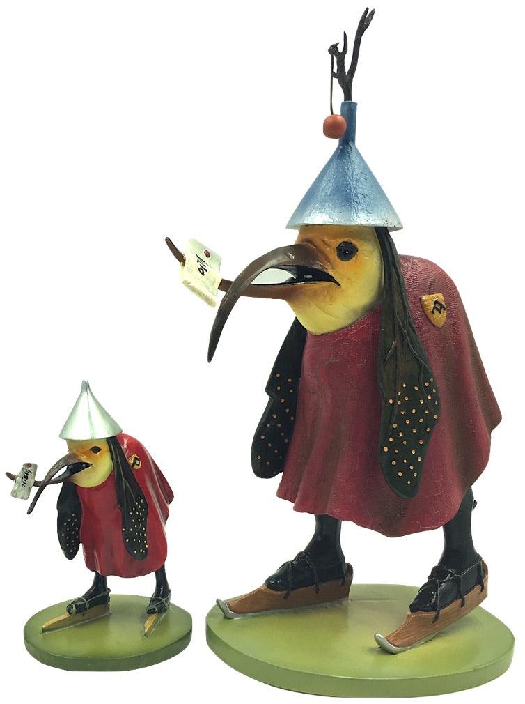 Bird with Letter Wearing Skates by Hieronymus Bosch Figurine from Temptation of St Anthony, Assorted Sizes - Museumize.com