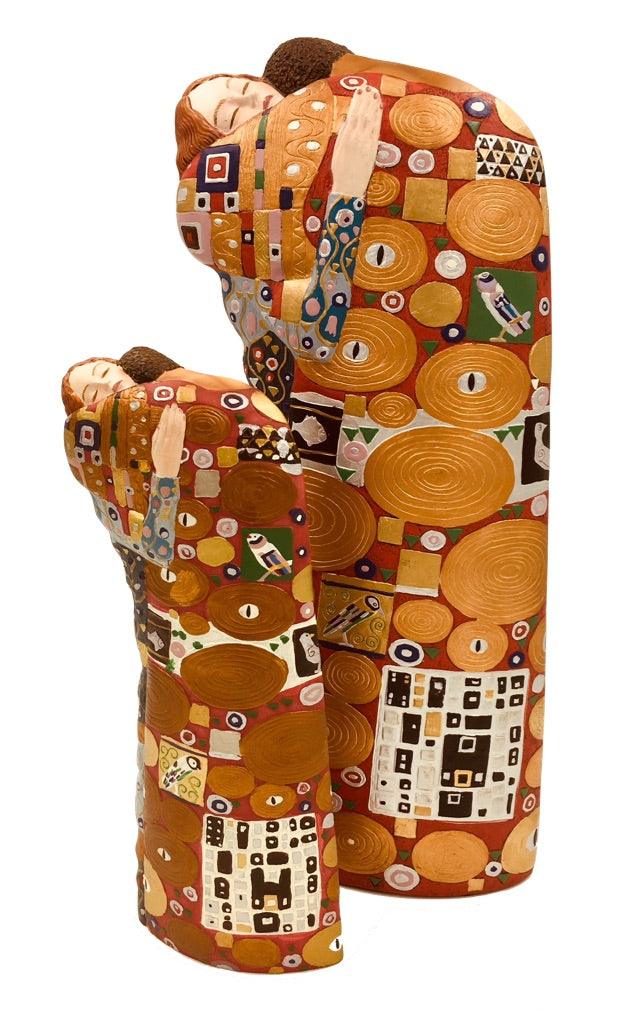 Lovers Fulfillment (Man and Woman Embracing) Statue by Gustav Klimt, Assorted Sizes - Museumize.com