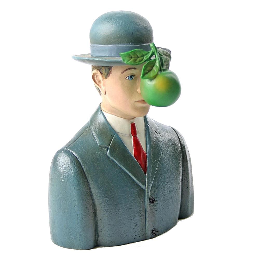 Bowler Hat Man with Green Apple Son of Man Statue by Magritte, Assorted Sizes - Museumize.com