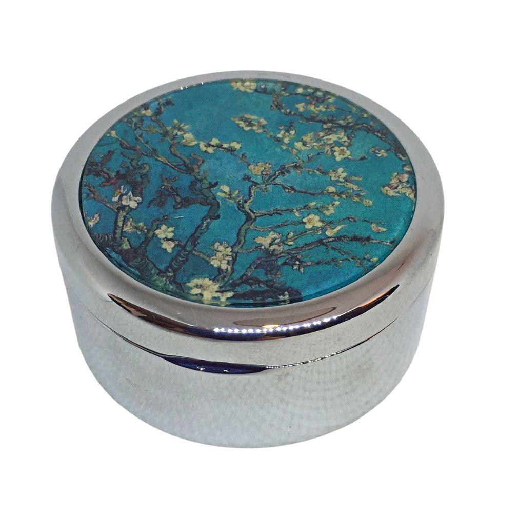 Van Gogh Almond Tree Pill or Trinket Box Purse Accessory by Famous Artist 2W - Museumize.com