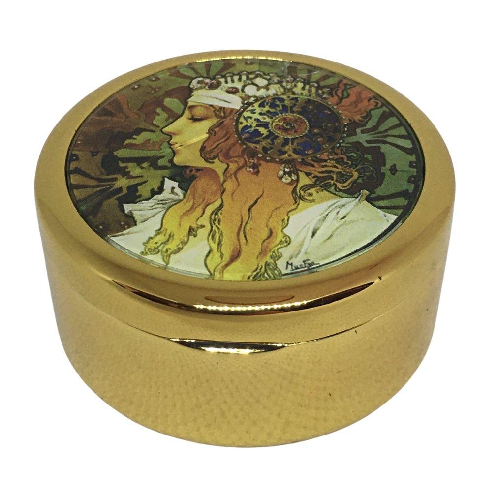 Mucha Woman Pill or Trinket Box Purse Accessory by Famous Artist 2W - Museumize.com