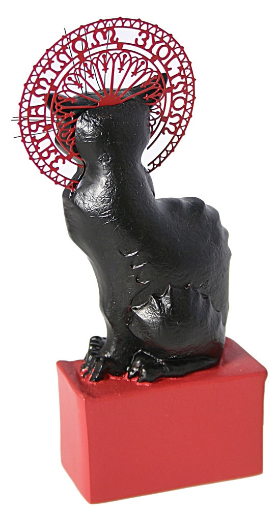 Sculpture Chat déco Noir H 42cm 