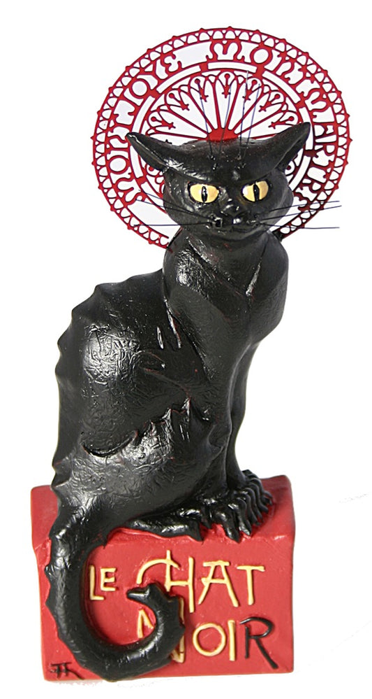 Le Chat Noir Black Cat Montmartre Figurine Statue by Steinlen, Assorted Sizes