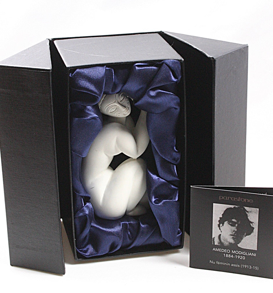 Pocket Art - Modigliani Abstract Female Nude Kneeling Miniature Statue