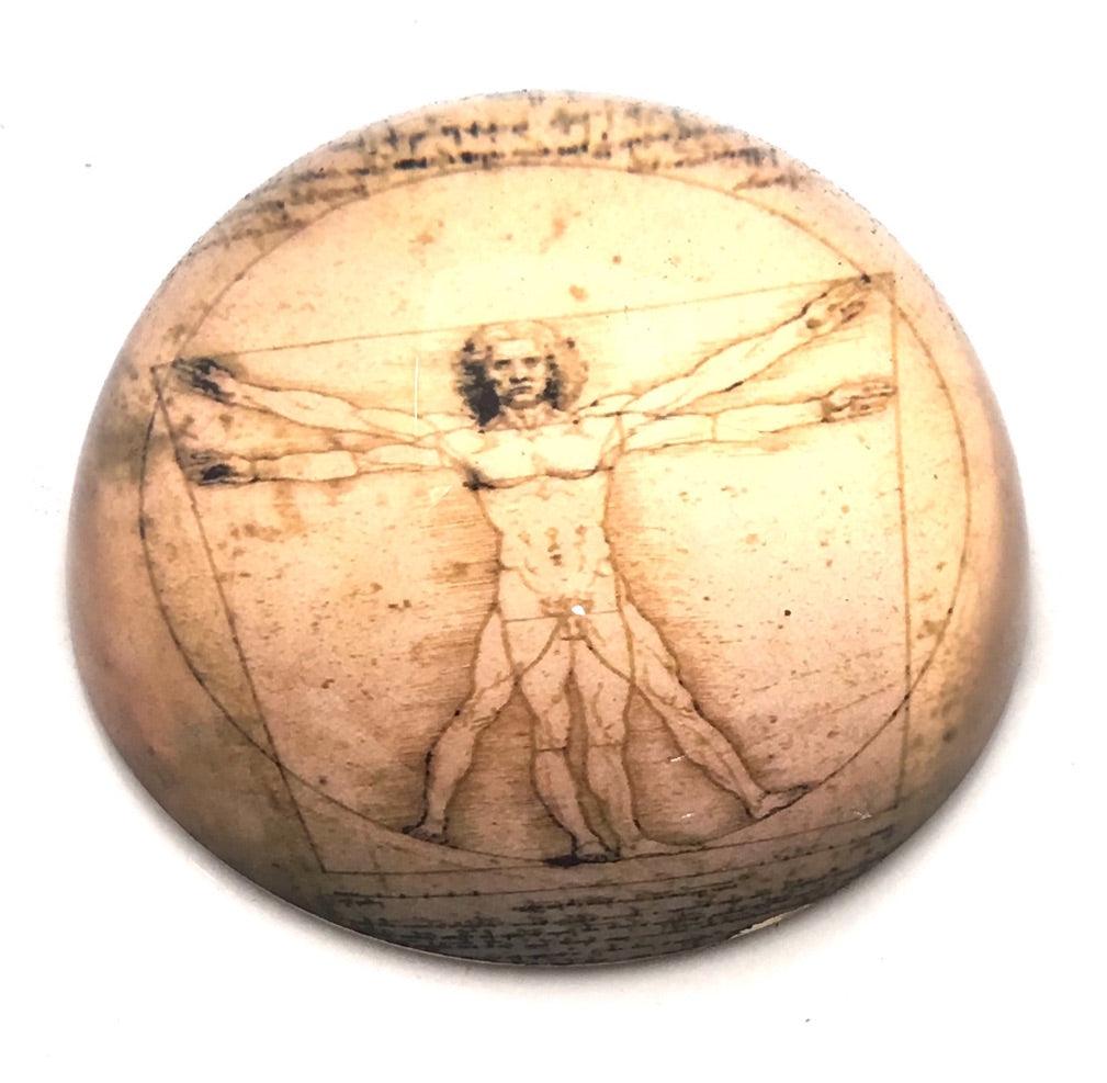 Vitruvian Man Glass Dome Desktop Paperweight by DaVinci 3W - Museumize.com