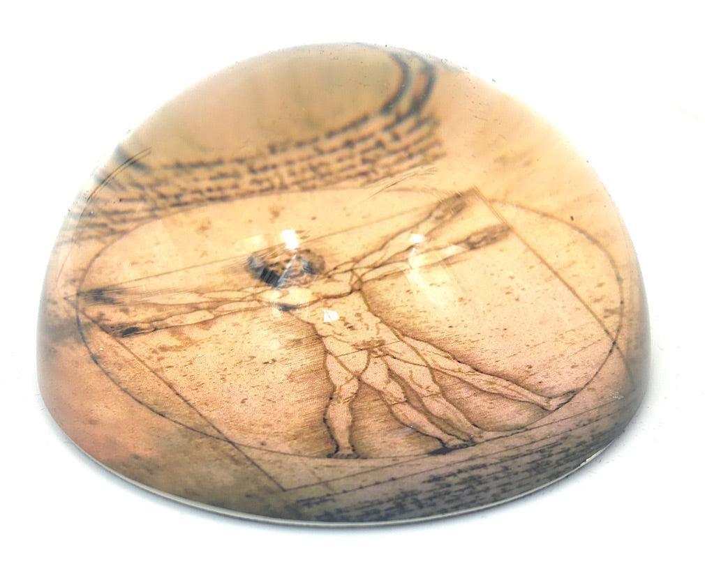 Vitruvian Man Glass Dome Desktop Paperweight by DaVinci 3W - Museumize.com