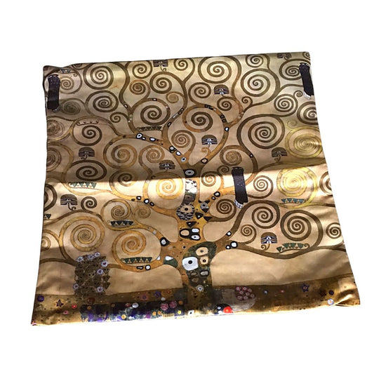 Pillow Case - Klimt Tree of Life gold brown 16 x 16 inches