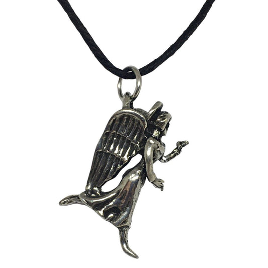 Angel of Prosperity Two-Sided Pendant Pewter Unisex Charm Necklace 1.1L