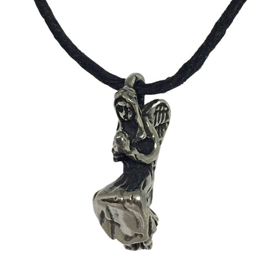 Angel of Healing Two-Sided Pendant Pewter Unisex Charm Necklace 0.75L