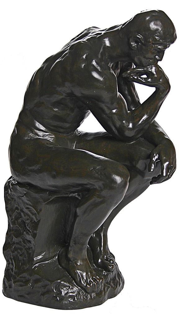 Thinker Statue Man Thinking on Rock by Rodin 14H