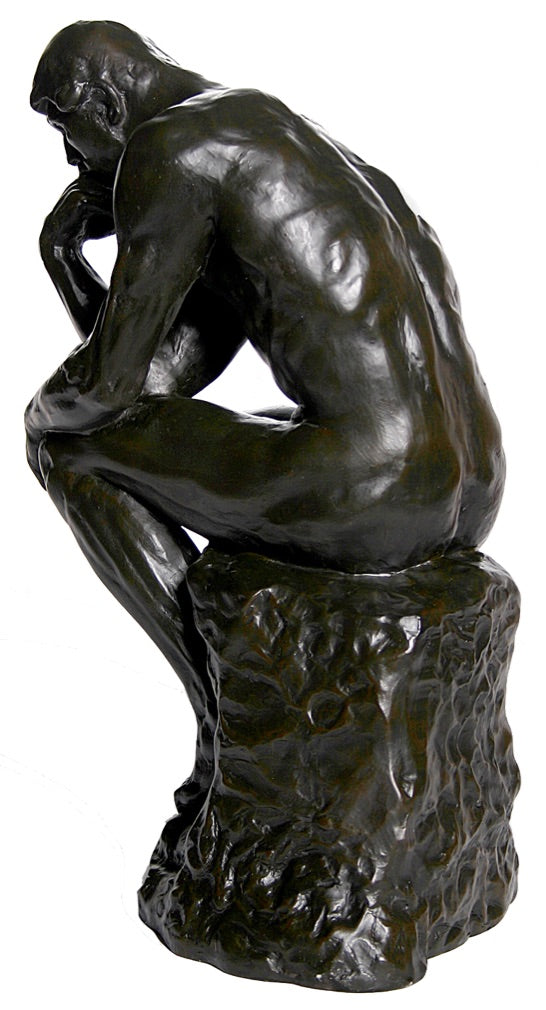 Thinker Statue Man Thinking on Rock by Rodin 14H