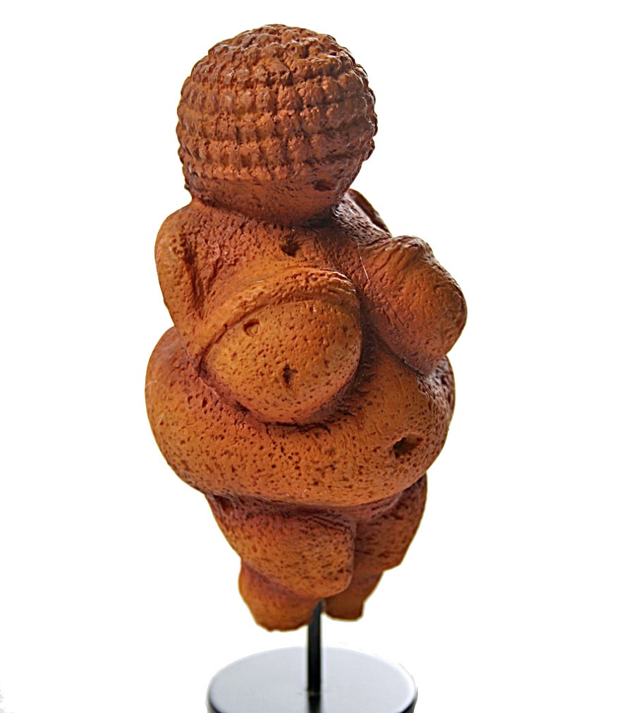 Venus of Willendorf Prehistoric Mother Goddess Statue Resin Detachable Metal Stand