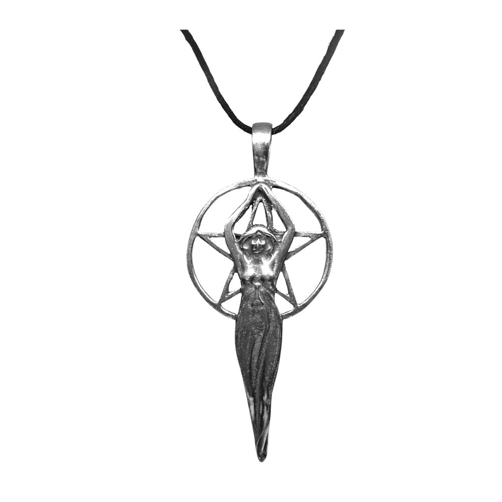 Pentacle of the Goddess Wiccan Sorcery Unisex Pewter Pendant Charm Necklace 2.75L