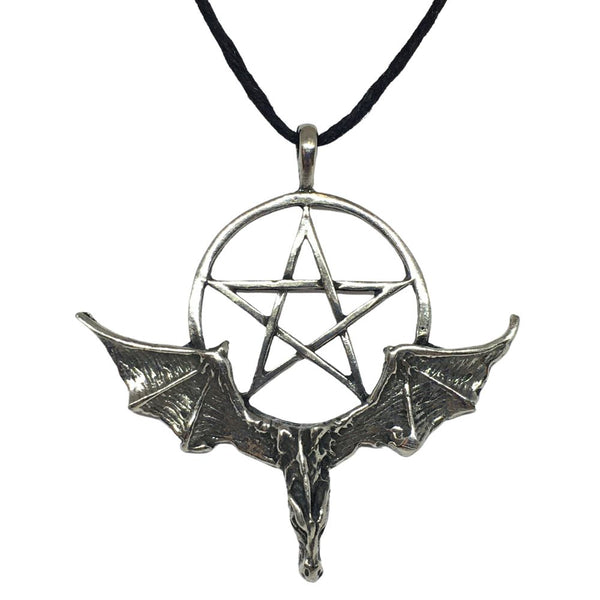 Pentacle of Dragon in Flight Wiccan Sorcery Unisex Pewter Pendant