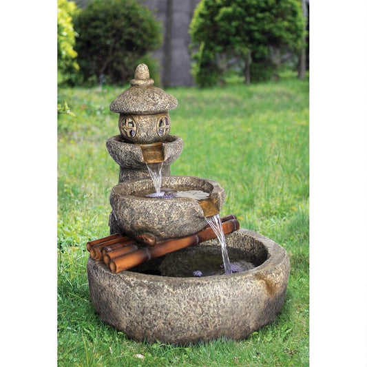 Pagoda Tranquil Springs Garden Fountain 25.5H