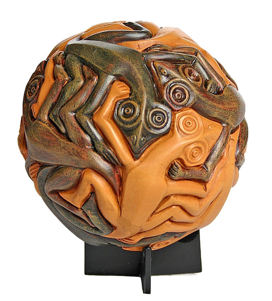 Lizards Geckos Tessellation Pattern Orb Paperweight by Escher 3H