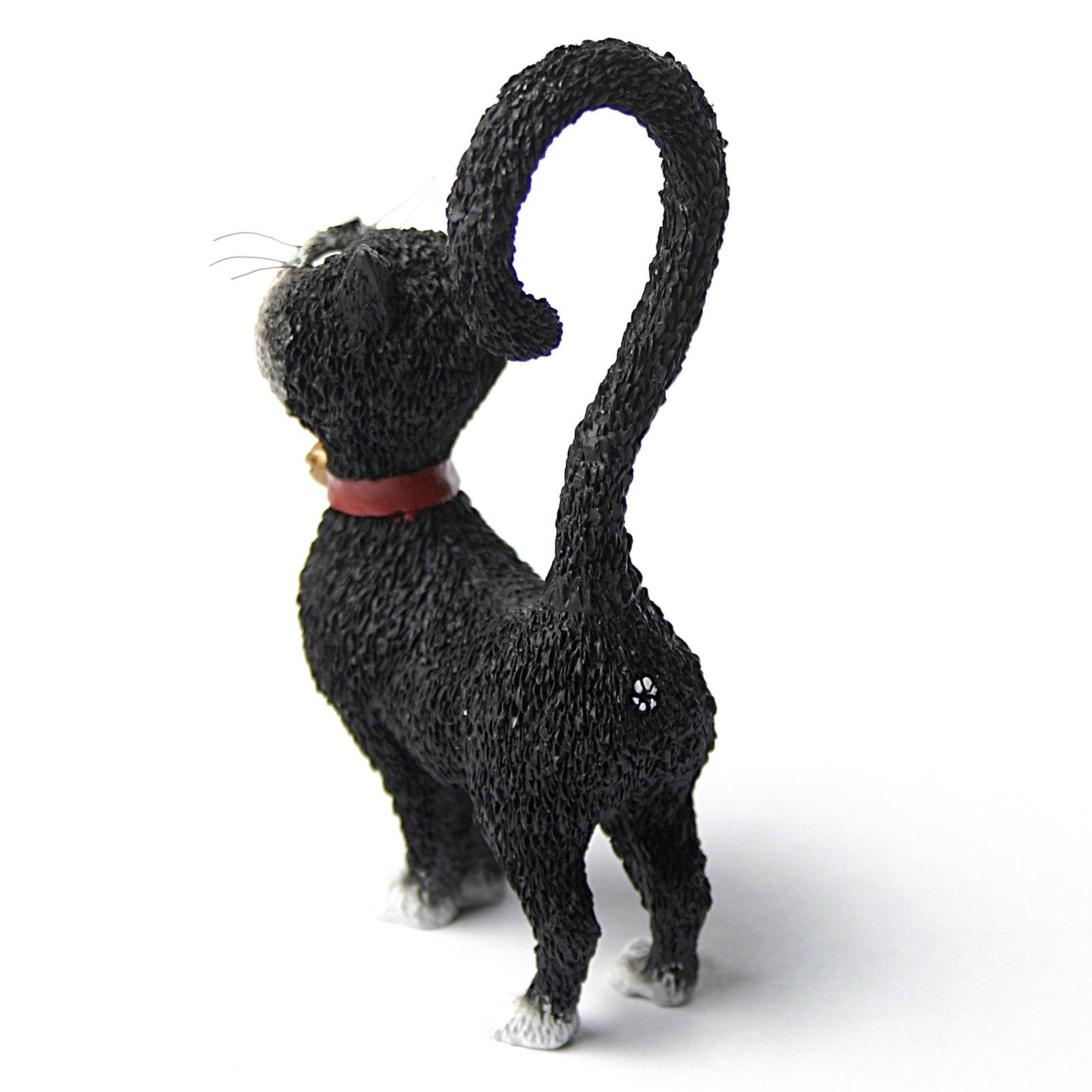 Black Cat with Question Mark Tail Asking What's For Dinner Statue Figurine by Dubout 4.5H - Museumize.com