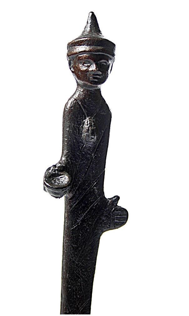 Etruscan Man with Hat Thin Statue, Etruscan Art Collection 13.5H - Museumize.com