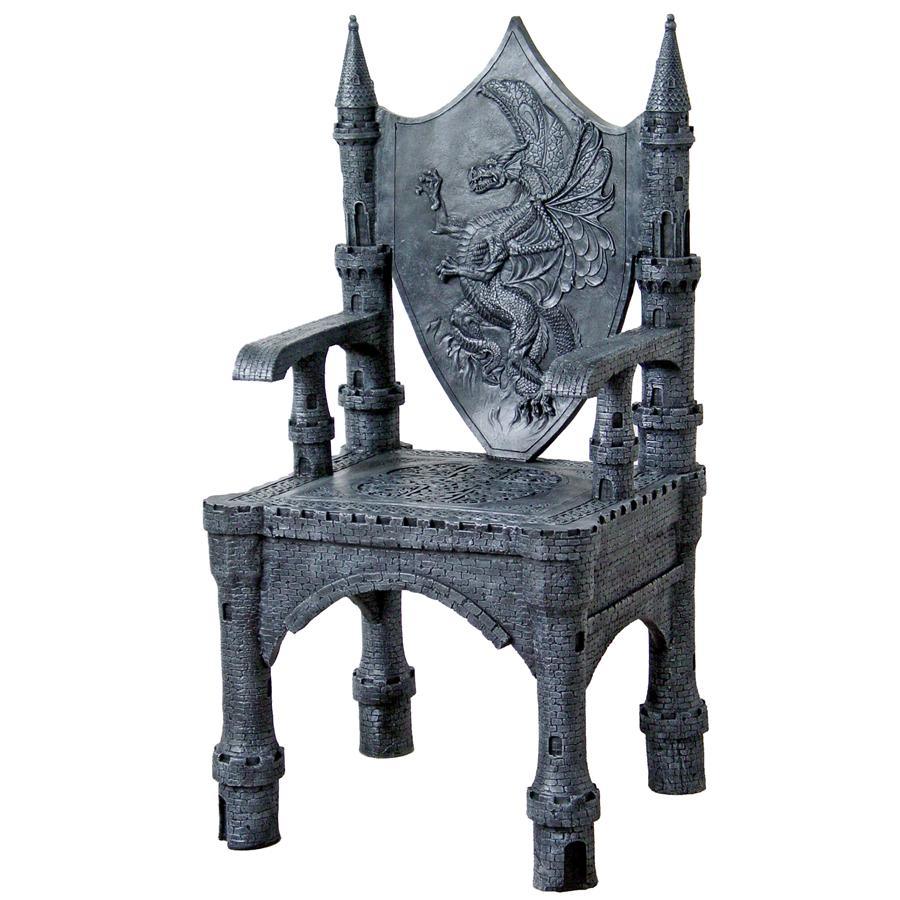 Dragon Of Upminster Castle Throne Chair 48.5H x 24W - Museumize.com