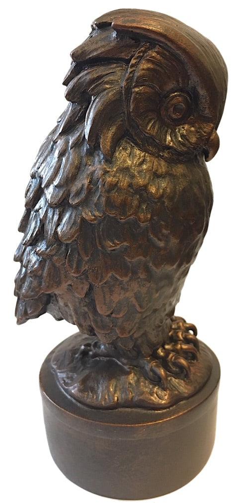 Giambologna Owl Statue Medici Gardens Impressionistic Lifelike 6.75H - Museumize.com