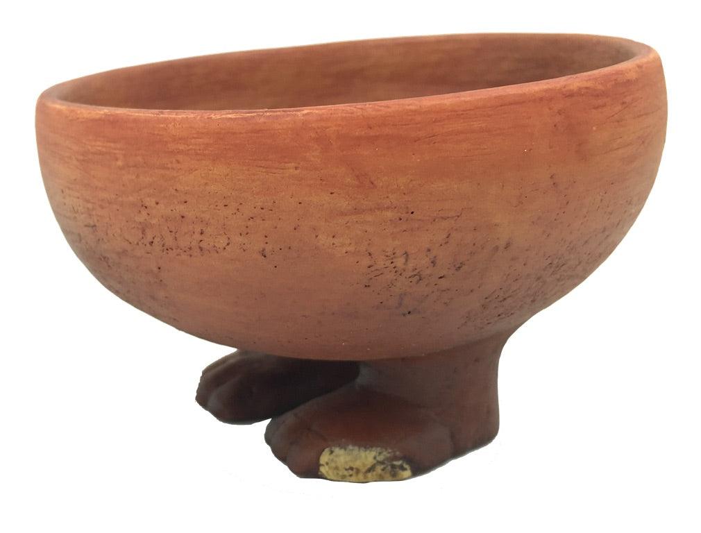 Egyptian Offering Bowl with Human Feet Small Figurine 3.25W - Museumize.com