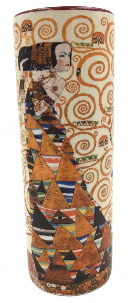 Klimt Woman Expectation Ceramic Flower Bud Small Vase 7H - Museumize.com