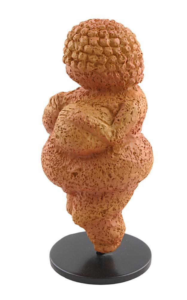 Miniature Venus of Willendorf Prehistoric Mother Goddess Statue Resin Aged Finish Detachable Metal Stand - Museumize.com